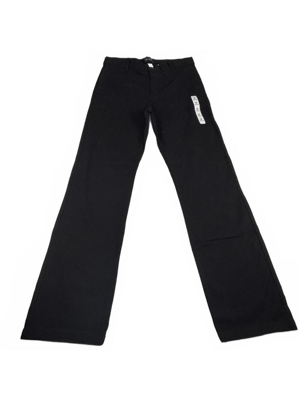 Children's Place Girls Black Stretch Uniform Pants Size 16 NWT